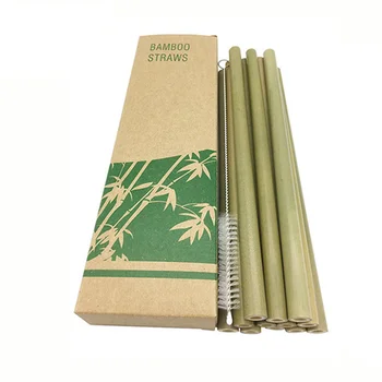10vnt / set daugkartinio naudojimo bambuko šiaudų, šiaudai 20cm ekologiško bambuko šiaudų Natūralios medinės šiaudelius šalis gimtadienio, vestuvių Juostoje įrankis