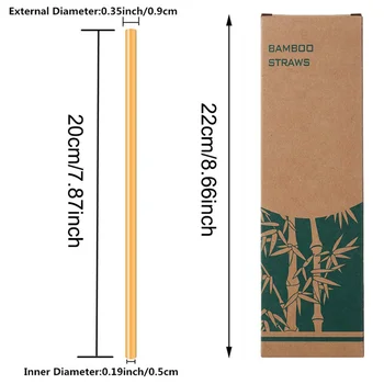 10vnt / set daugkartinio naudojimo bambuko šiaudų, šiaudai 20cm ekologiško bambuko šiaudų Natūralios medinės šiaudelius šalis gimtadienio, vestuvių Juostoje įrankis