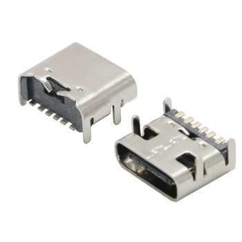 10VNT USB 3.1 Lizdo Jungtis Kit C Tipo 6 Pin Moterų SMT Dėl PCB Dizainas 