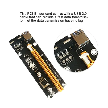 10vnt VER006S 006 PCI-E Riser Card 60CM USB 3.0 Kabelį, PCI Express 1X iki 16X Extender PCIe Adapteris, skirtas GPU Miner Kasyba