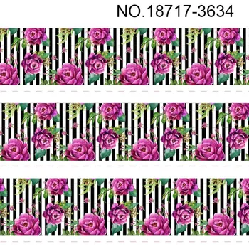10yards - įvairių dydžių - Gėlių spausdinti grosgrain kaspinu - gėlių pattern/rožinė/ mergina stilius juostelės