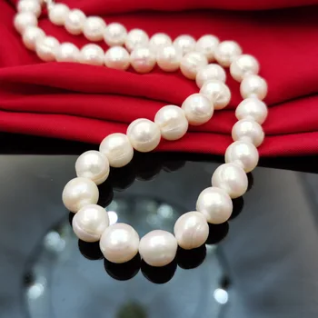 11-12-13-15mm Didelių Perlų Vėrinį Natūralių Gėlavandenių Perlų Papuošalai 925 Sterlingas Sidabro Moterų Mados Dovana