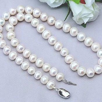 11-12-13-15mm Didelių Perlų Vėrinį Natūralių Gėlavandenių Perlų Papuošalai 925 Sterlingas Sidabro Moterų Mados Dovana
