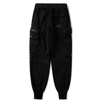 11 BYBB TAMSU Multi Pocket Hip-Hop Haremo Kelnės Vyrams Elastinga Juosmens Harajuku Streetwear Poilsiu Mens Techwear Tactical Kelnes