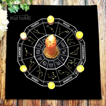 12 Žvaigždynų Taro Staltiesė Aksomo Būrimą Altoriaus Medžiaga stalo Žaidimas Likimo Astrologija 