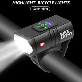 1200mAh Farol Para Dviračio Žibintas Priekinis Dviračio Žibintuvėlis USB Įkrovimo priekinis žibintas Luz Bicicleta Delantera Lanterna Fahrrad Luces