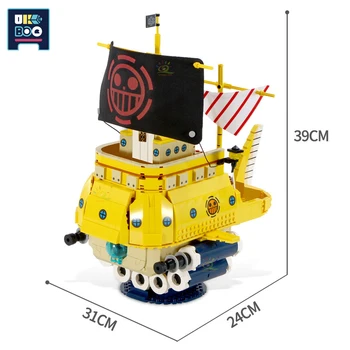 1214pcs Animacinių filmų Polortang Valtis Piratai Laivų Statyba Blokai Modelis Vienas Gabalus Duomenys Statybos Plytų Žaislai Vaikams Dovanų