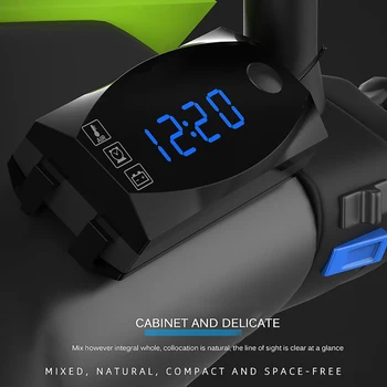 12V 3 1. Skaitmeninis LED Ekranas Metrų Universalus Voltmeter Laikrodis, Termometras Indikatorius Indikatorius Skydelyje Metro automobiliai Motociklai Sunkvežimis
