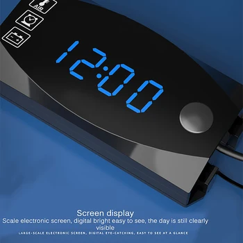 12V 3 1. Skaitmeninis LED Ekranas Metrų Universalus Voltmeter Laikrodis, Termometras Indikatorius Indikatorius Skydelyje Metro automobiliai Motociklai Sunkvežimis