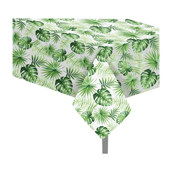 130*220cm Vasarą Paplūdimyje Havajuose Dekoracijos Staltiesė Palmių Lapų, Vienkartiniai Indai su Gimtadieniu Dieną Tablecover