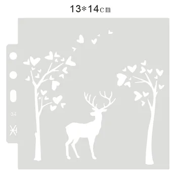 14.1*13 miško elnias trafaretai Padengti šabloną purškimo plastiko pelėsių shield 