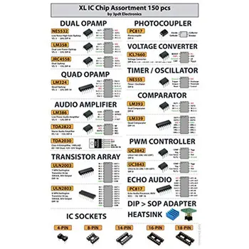 150 Vnt Opamp Generatorius Laikmatis Optocoupler IC Pwm IC Chip Asortimentas Veiklos Stiprintuvo PC817 NE555 LM358 LM324 JRC4558