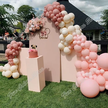 162pcs Retro Rožinė Atminimo Diena Šalių Fone Baby Shower Vaikas Žaislas Pink Macaron Šventes Švęsti Gimtadienį Balionu Girlianda