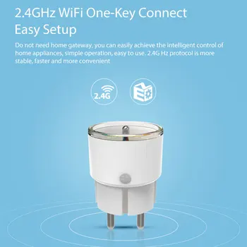 16A Intelligente Prijungti WiFi Prancūzija Lizdas 3680W Su Galios Stebėsenos Tuya SmartLife APP 