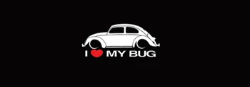 18CM*7CM I Love Bug Automobilių Kėbulo Lipdukas Volkswagen Beetle Automobilių Reikmenys KK Vinilo