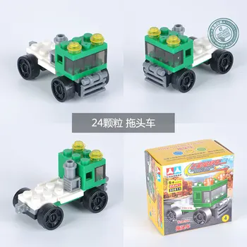18pcs/daug Automobilių Kūrimo Bloką Kilnojamojo Inžinerijos Transporto priemonių Dalelių Kišenėje Diamond Mini Modelis Vienas Gabalas Surinkimo Vaikų Žaislai