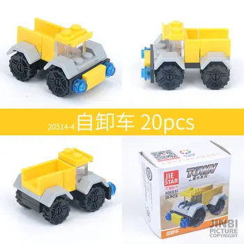 18pcs/daug Automobilių Kūrimo Bloką Kilnojamojo Inžinerijos Transporto priemonių Dalelių Kišenėje Diamond Mini Modelis Vienas Gabalas Surinkimo Vaikų Žaislai