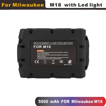 18V 5Ah 5000mAh Li-ion Įrankio Baterija Milwaukee M18 48-11-1815 48-11-1850 2646-20 2642-21CT Repalcement Įkraunamas Baterijas