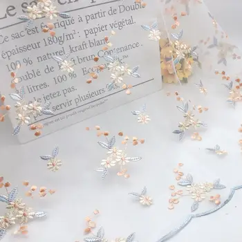 1M Naujų Akių Mažų Gėlių Nėrinių Siuvinėjimo Audinys 7 Stilius Pavasario Vasaros Vaikų Suknelė Nėrinių Audinio Drabužių Priedai