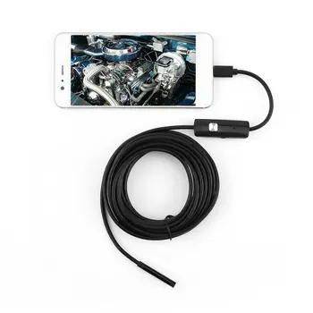 1m1.5m 2m 5m Pusiau standžios USB Endoskopą Kamera 5.5 MM IP67 atsparus Vandeniui Gyvatė Kamera Su 6 Led 