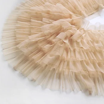1Meter 35cm Pločio Plisuotos 3D Nėrinių Pynimas Apdaila Pakraštyje Juostelės Pettiskirt Vestuvių Suknelė 
