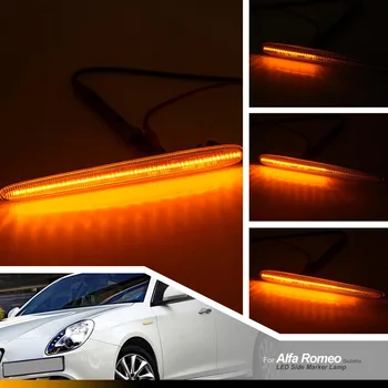 1Pair LED Eilės Šoniniai Gabaritiniai Žibintai, Dinamiškas Posūkio Rodikliai Alfa Romeo Hečbekas Tipas 940 2010 2011 2012 2013
