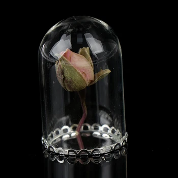 1Pc 1:12 Miniatiūriniai Lėlių Puošimas, Gėlių Ekrano Stiklo Ekranas Bell Jar-Bazė Lėlių Apdailos Reikmenys