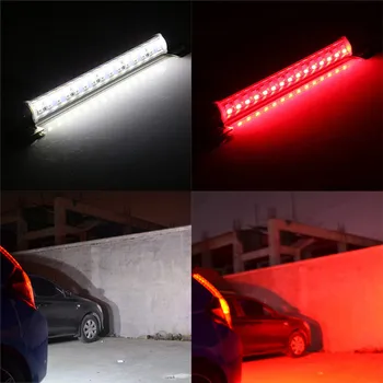 1pc 30 LED Raudona+Balta Mažas Suvartojimas, Didelis Šviesus Ilgą Gyvenimą Auto Automobilis Licenciją Plokštelės Atsarginės Atvirkštinio Stabdžių Galinis Žibintas, Lempa#262437