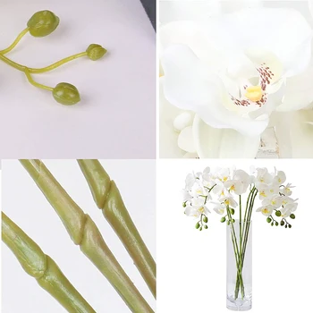 1PC 9 Galvų Balti Dirbtinės Phalaenopsis Gėlių Nekilnojamojo Touch Drugelis Orchidėjų Žiedų Namų Dekoro Vestuvių Centerpieces Dekoratyvinis