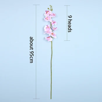 1PC 9 Galvų Balti Dirbtinės Phalaenopsis Gėlių Nekilnojamojo Touch Drugelis Orchidėjų Žiedų Namų Dekoro Vestuvių Centerpieces Dekoratyvinis