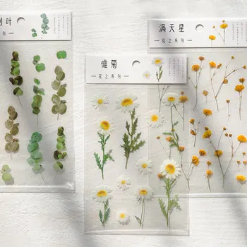 1PC Gėlių Lipdukai PET Dizaino Mielas Augalų Gėlės, Dekoratyviniai Scrapbooking Raštinės reikmenys Sąsiuvinis 