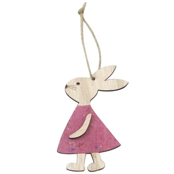 1Pc Mediniai Easter Bunny Pakabukas Woode Triušis 