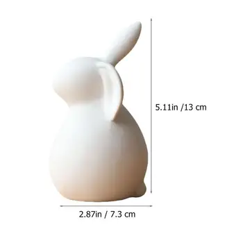 1pc Triušis Ornamentu Keramikos Amatų Namų Išdėstymas Dekoro Darbalaukio Dekoro Velykų Dieną Priedai (Baltas)