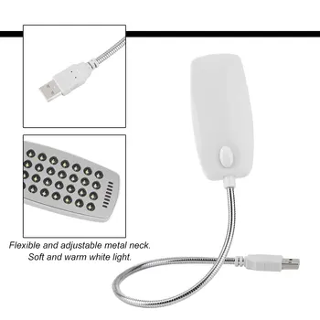 1pc Šviesus 28 LED USB Mini Šviesos Lanksčią Kompiuterio Lempos Nešiojamojo KOMPIUTERIO Stalas Skaityti USB LED Lempa, Rožinė/Mėlyna/Balta lampe usb