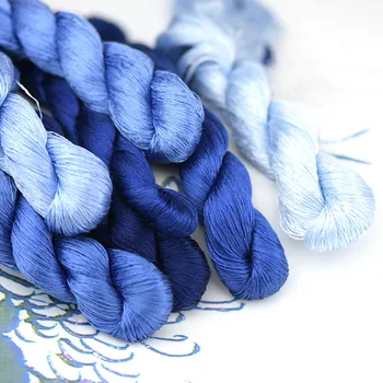 1pcs/400m šilko siuvinėjimo siūlai vertus, siuvinėjimo siuvinėti kryželiu šilko siūlų blue serija 12 grynos spalvos