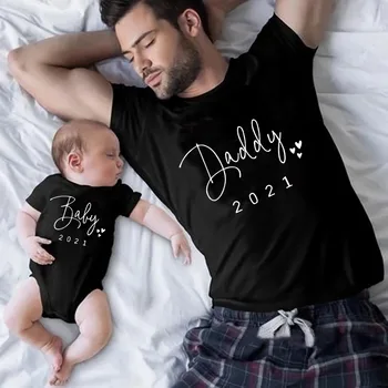 1pcs Juokinga Šuniukų Mamytė 2021 Mados Šeimos derinti Drabužius Kūdikiui Romper Moteris marškinėliai Nėštumo Skelbimas Šeimos Look Drabužių