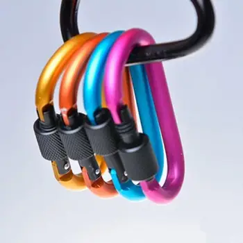 1pcs mini Aliuminio Lydinio Karabinai D-Žiedas Key Chain Įrašą Multi-color Kempingas paketų prižiūrėtojų raktinę Snap Kablys Lauko Travel Kit Atsitiktine Spalva