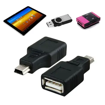 1pcs Mini USB3.0 OTG Moterų Micro USB Mini Įkroviklis Adapteris Keitiklis USB Vyrų ir Moterų 5 Pin Juoda MM5