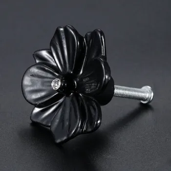 1set Black Rose Rankena, m/varžtas Derliaus Lydinio Vieną Skylę Baldų Rankenėlės Gėlių Traukti Kabineto Durų Spinta Stalčių Virtuvės 41*37mm