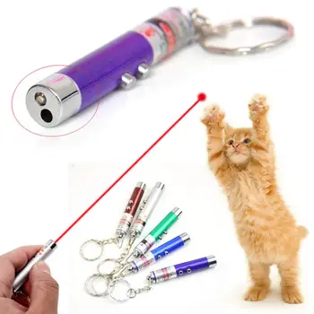 2 In 1 Funny Cat LED Lazeris Pen Mini Katė Chaser Stick Žibintuvėlis Raudona Lase Patarimų Rašiklis Su Baltu LED Šviesos Naminių gyvūnų Žaislai Prekes