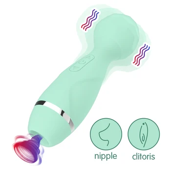 2 IN 1 Klitorio Čiulpti G Spot Dildo Vibratorius 10 Lygio vibracijos Clit Spenelių Gyvis Stimuliatorius Massager Erotinis Sekso Žaislas Moterims