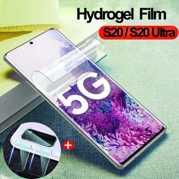 2 in 1 Plėvelės Samsung Galaxy S10 S20 Plus Ultra Hidrogelio Filmas 