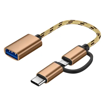 2 in 1 SB 3.0 OTG adapterio kabelis, Mikro USB/Tipas-C su USB 3.0 adapteris kelionių biuras C Tipo OTG USB Kabelis mobiliųjų Telefonų Įkrovimo