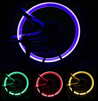 2-Pack Dviratį Dviračiu Automobilių Ratų Motociklų Padangų Vožtuvų Dangtelis, Neono Lempos, LED Blykstė Dviračių Žibintai