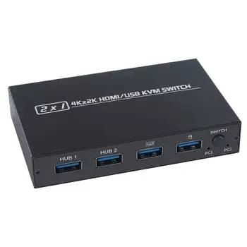 2 VNT Bendrinimo Klaviatūra Ir Pelė, Spausdintuvas 2 Port USB HDMI KVM Switch Box 4K Vaizdo Ekranas USB KVM Switch Platintojas Dėžutę