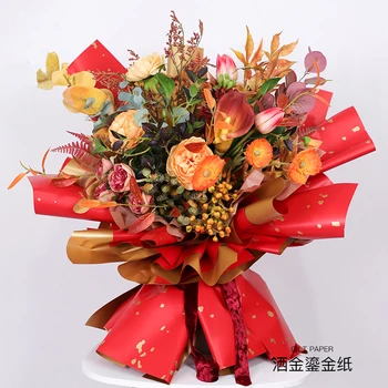 20 Lapų Grakštus Korėjos Gėlių Vyniojimo Popierius Sklandžiai Vandeniui Rose Wraped Aukso Knyga Medžiagos