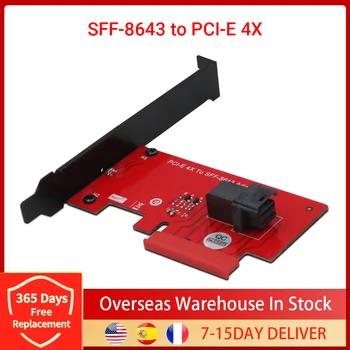 200pcs SFF-8643 Į PCIe 4X Adapterio plokštę 2.5 Colių U. 2 PCIe NVMe 36-Pin SSD Konverteris Standžiojo Disko Išplėtimo Kortelės Desktop PC Kompiuteris