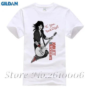 2017 Vyrų Joan Jett Rock N Roll Naujas Mados Prekės ženklo Custom Print Slim Fit Marškinėlius, O Kaklo Aukščiausios Kokybės Šukuotinės Medvilnės Tees