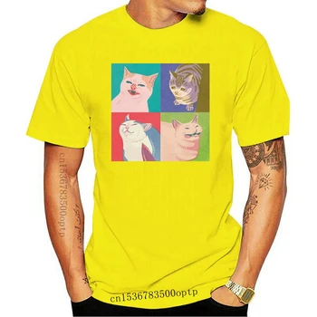 2019 Naujų karšto vyrų vasaros vyriški laisvalaikio trumpomis rankovėmis T-shirt Keturių Meme Katės Apocalyps T-shirt