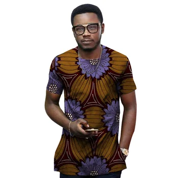 2020 Dashiki mados vyrų Ankara apranga trumpas rankovės top marškinėliai įvykio dėvėti vyras kratinys Afrikos spausdinti marškinėliai